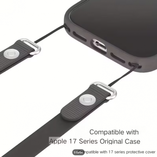 Magnetisches Handy-Lanyard – Verstellbarer Crossbody-Halsriemen für Apple iPhone 17 Pro / Pro Max, inklusive Universal-Dichtung & Magnetisches Handgelenkband