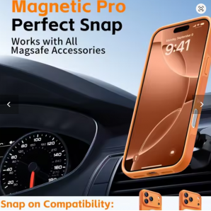 Magnetische MagSafe Silikon Hülle Orange für iPhone 17, Max