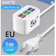 6-Port USB Ladegerät Steckdosenleiste – Universal Schnellladegerät mit EU/US Stecker, Mehrfachsteckdose mit Verlängerungskabel & Adapter für Smartphone, Tablet & Home Office