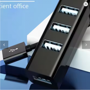 High Speed 4-Port USB Hub mit Netzteil – USB Multi Expander & Splitter für PC, Laptop & Computer Zubehör